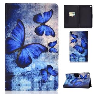 For Galaxy Tab A 8.0 2019 / T290 Colored Drawing Electric Pressed Horizontal Flip Leather Case, with Holder & Card Slots(Butterfly)