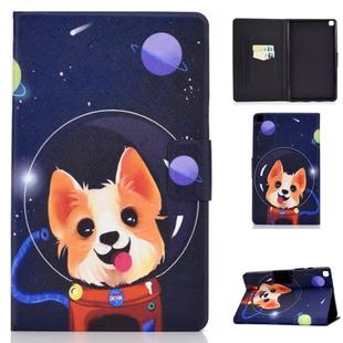 For Galaxy Tab A 8.0 2019 / T290 Colored Drawing Electric Pressed Horizontal Flip Leather Case, with Holder & Card Slots(Dog)