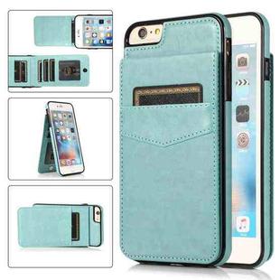 Solid Color PC + TPU Protective Case with Holder & Card Slots For iPhone 6 Plus(Green)