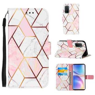 For Samsung Galaxy A32 5G Marble Stitching Horizontal Flip PU Leather Case with Holder & Card Slots & Wallet & Lanyard(Pink White)