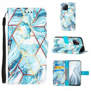 For Xiaomi Mi 11 5G Marble Stitching Horizontal Flip PU Leather Case with Holder & Card Slots & Wallet & Lanyard(Blue)