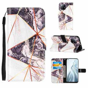 For Xiaomi Mi 11 5G Marble Stitching Horizontal Flip PU Leather Case with Holder & Card Slots & Wallet & Lanyard(Black White)