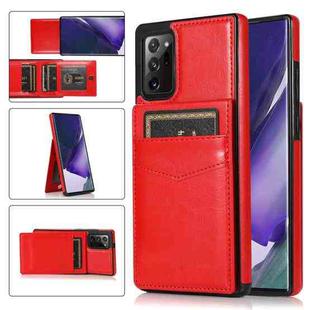 For Samsung Galaxy Note20 Ultra Solid Color PC + TPU Protective Case with Holder & Card Slots(Red)