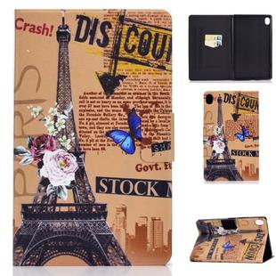 For Huawei MediaPad M6 8.4 Colored Drawing Electric Pressed Horizontal Flip Leather Case, with Holder & Card Slots(Eiffel Tower)