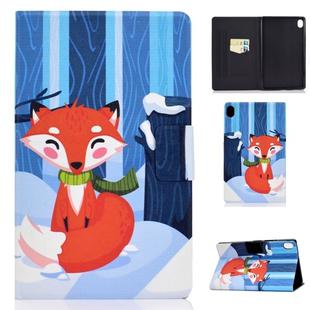 For Huawei MediaPad M6 10.8 Colored Drawing Electric Pressed Horizontal Flip Leather Case, with Holder & Card Slots(Fox)