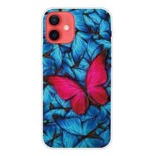 For iPhone 12 / 12 Pro Shockproof Painted Transparent TPU Protective Case(Big Red Butterfly)