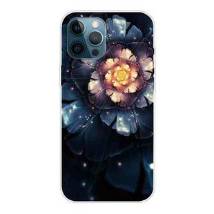 For iPhone 12 Pro Max Shockproof Painted Transparent TPU Protective Case(Snow Lotus)