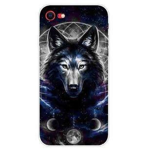 For iPhone SE 2022 / SE 2020 Shockproof Painted Transparent TPU Protective Case(Magic Wolf)