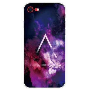 For iPhone SE 2022 / SE 2020 Shockproof Painted Transparent TPU Protective Case(Triangle Starry Sky)
