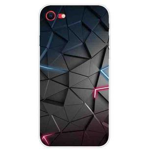 For iPhone SE 2022 / SE 2020 Shockproof Painted Transparent TPU Protective Case(Building blocks Starry Sky)