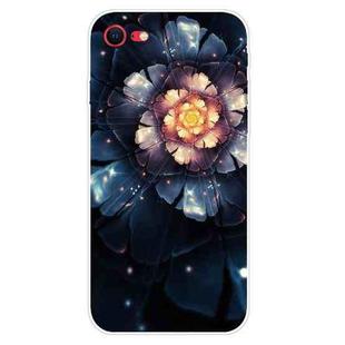 For iPhone SE 2022 / SE 2020 Shockproof Painted Transparent TPU Protective Case(Snow Lotus)