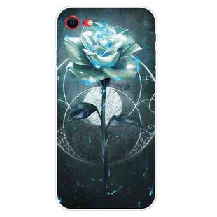 For iPhone SE 2022 / SE 2020 Shockproof Painted Transparent TPU Protective Case(Magic Rose)