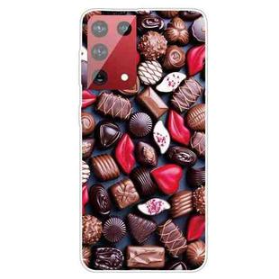 For OnePlus 9 Shockproof Painted Transparent TPU Protective Case(Love Chocolate)