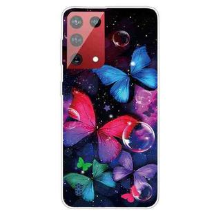 For OnePlus 9 Shockproof Painted Transparent TPU Protective Case(Bubble Butterflies)