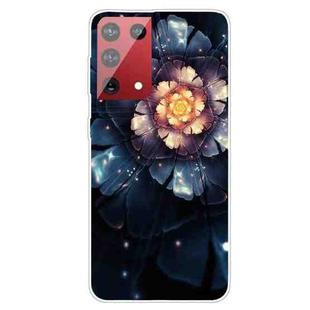 For OnePlus 9 Shockproof Painted Transparent TPU Protective Case(Snow Lotus)
