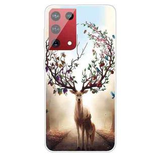 For OnePlus 9 Pro Shockproof Painted Transparent TPU Protective Case(Dream Deer)