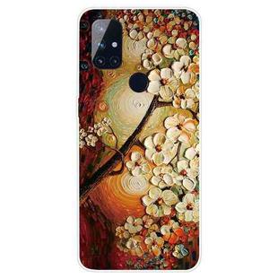 For OnePlus Nord N10 5G Shockproof Painted Transparent TPU Protective Case(Oil Painting Magnolia)