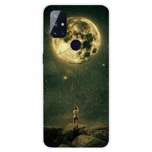 For OnePlus Nord N10 5G Shockproof Painted Transparent TPU Protective Case(Pull the Moon)