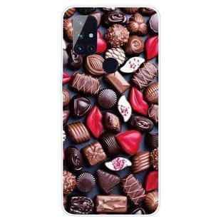 For OnePlus Nord N10 5G Shockproof Painted Transparent TPU Protective Case(Love Chocolate)