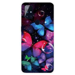 For OnePlus Nord N10 5G Shockproof Painted Transparent TPU Protective Case(Bubble Butterflies)