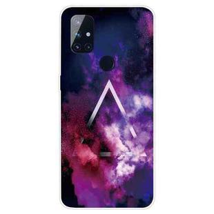 For OnePlus Nord N100 Shockproof Painted Transparent TPU Protective Case(Triangle Starry Sky)