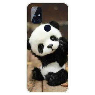For OnePlus Nord N100 Shockproof Painted Transparent TPU Protective Case(Say Hello Panda)