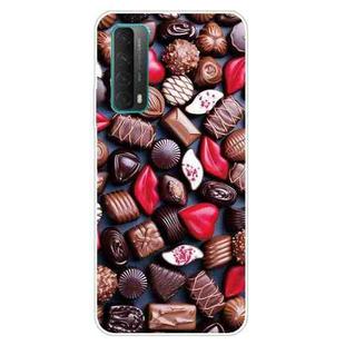 For Huawei P Smart 2021 Shockproof Painted Transparent TPU Protective Case(Love Chocolate)