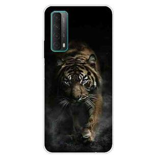 For Huawei P Smart 2021 Shockproof Painted Transparent TPU Protective Case(Chinese Tiger)