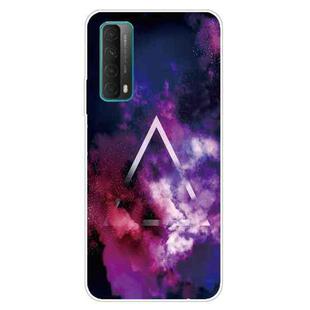 For Huawei P Smart 2021 Shockproof Painted Transparent TPU Protective Case(Triangle Starry Sky)