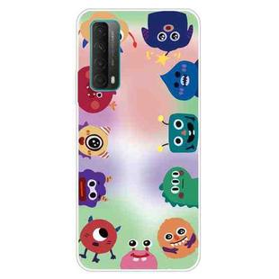 For Huawei P Smart 2021 Shockproof Painted Transparent TPU Protective Case(Fluorescent Monster)