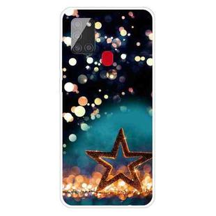 For Samsung Galaxy A21s Shockproof Painted Transparent TPU Protective Case(Night View Stars)