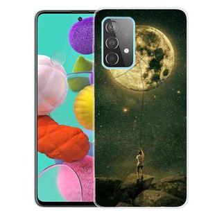 For Samsung Galaxy A32 5G Shockproof Painted Transparent TPU Protective Case(Pull the Moon)