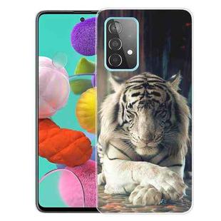 For Samsung Galaxy A32 5G Shockproof Painted Transparent TPU Protective Case(White Tiger)