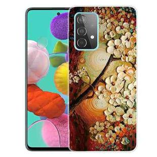 For Samsung Galaxy A52 5G / 4G Shockproof Painted Transparent TPU Protective Case(Oil Painting Magnolia)