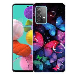 For Samsung Galaxy A72 5G / 4G Shockproof Painted Transparent TPU Protective Case(Bubble Butterflies)