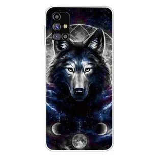 For Samsung Galaxy M31s Shockproof Painted Transparent TPU Protective Case(Magic Wolf)
