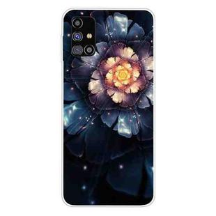 For Samsung Galaxy M31s Shockproof Painted Transparent TPU Protective Case(Snow Lotus)