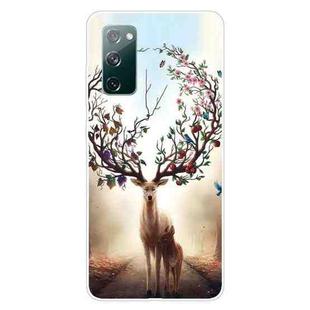 For Samsung Galaxy S20 FE Shockproof Painted Transparent TPU Protective Case(Dream Deer)
