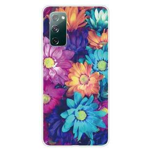 For Samsung Galaxy S20 FE Shockproof Painted Transparent TPU Protective Case(Color Chrysanthemum)