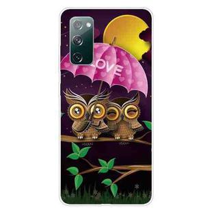 For Samsung Galaxy S20 FE Shockproof Painted Transparent TPU Protective Case(Umbrella Owl)