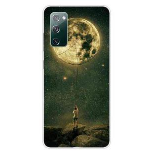 For Samsung Galaxy S20 FE Shockproof Painted Transparent TPU Protective Case(Pull the Moon)