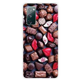 For Samsung Galaxy S20 FE Shockproof Painted Transparent TPU Protective Case(Love Chocolate)