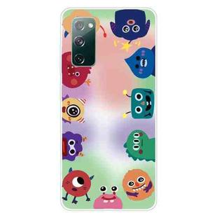 For Samsung Galaxy S20 FE Shockproof Painted Transparent TPU Protective Case(Fluorescent Monster)