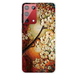 For Samsung Galaxy S21 Ultra 5G Shockproof Painted Transparent TPU Protective Case(Oil Painting Magnolia)