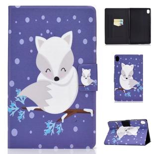 For Huawei MediaPad M6 8.4 Colored Drawing Electric Pressed Horizontal Flip Leather Case, with Holder & Card Slots(White Fox)