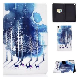 For Galaxy Tab A 8.0 2019 / T290 Colored Drawing Electric Pressed Horizontal Flip Leather Case, with Holder & Card Slots(Purple Deer)