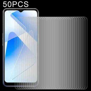 For OPPO A55 5G 50 PCS 0.26mm 9H Surface Hardness 2.5D Explosion-proof Tempered Glass Non-full Screen Film