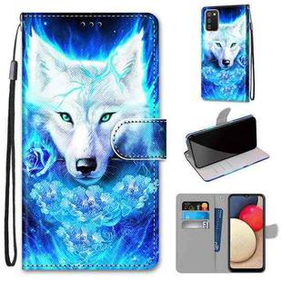 For Samsung Galaxy A02s / M02s Coloured Drawing Cross Texture Horizontal Flip PU Leather Case with Holder & Card Slots & Wallet & Lanyard(Dick Rose Wolf)