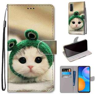 For Huawei P Smart 2021 / Y7a Coloured Drawing Cross Texture Horizontal Flip PU Leather Case with Holder & Card Slots & Wallet & Lanyard(Frog Kitten)