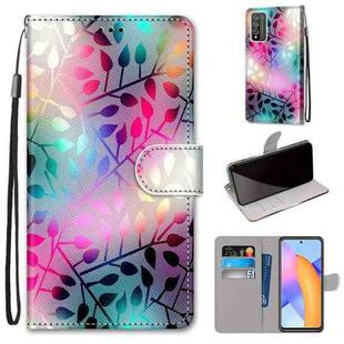 For Honor 10X Lite Coloured Drawing Cross Texture Horizontal Flip PU Leather Case with Holder & Card Slots & Wallet & Lanyard(Translucent Glass)